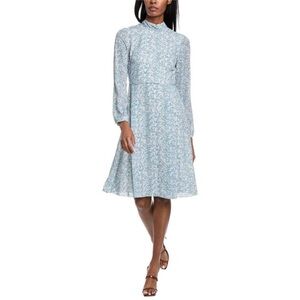 Mikael Aghal Pleated Midi Dress Size 4